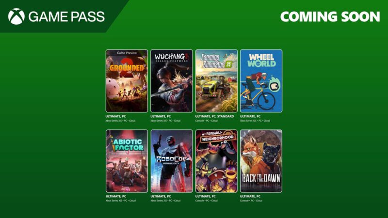 Grounded 2 Xbox Game Pass Wuchang Fallen Feathers