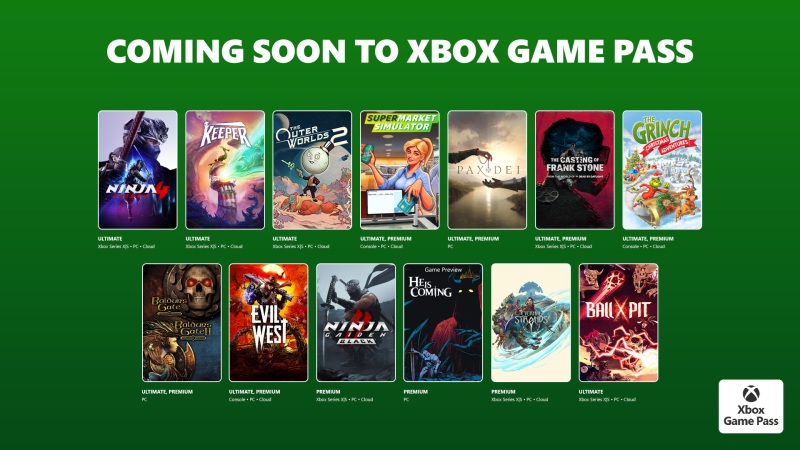 Xbox Game Pass games oktober Ninja Gaiden 4 The Outer Worlds 2
