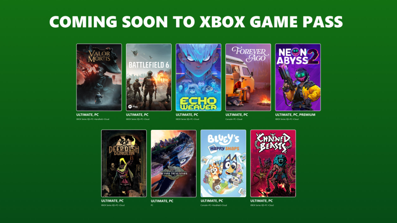 Xbox Game Pass oktober 1